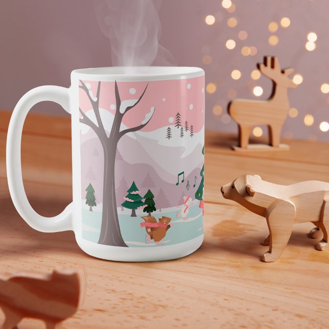 Caneca De Café Feliz Natal Wonderland Woodland (Merry Christmas Winter Wonderland Woodland Animals Coffee Mug)