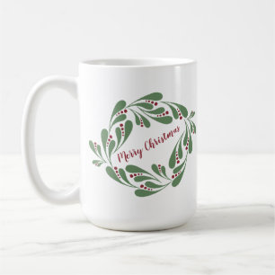 Caneca De Café Feliz Natal Wreath - Mug