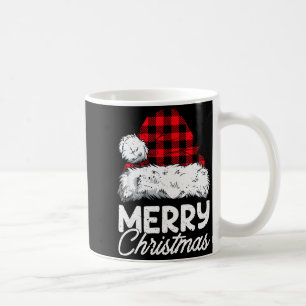 Caneca De Café Feliz Natal Xadrez Búfalo Vermelho Chapéu do Papai