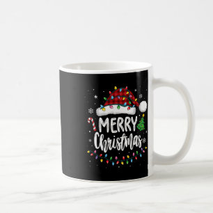 Caneca De Café Feliz Natal Xadrez Vermelha Família Luzes Xmas Hom