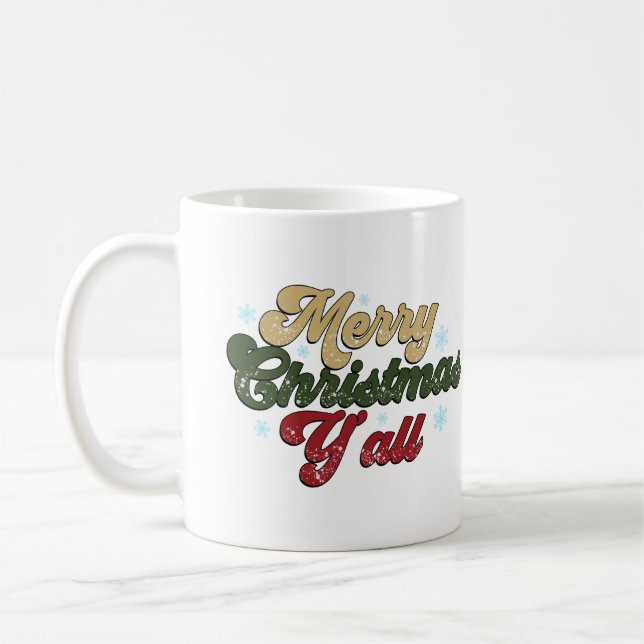 Caneca De Café Feliz Natal Y' All Mugs (Esquerda)
