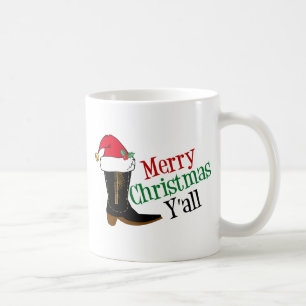 Caneca De Café Feliz Natal Yall do vaqueiro