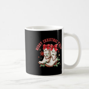 Caneca De Café Feliz Natal Y'all Howdy Boots Cowgir