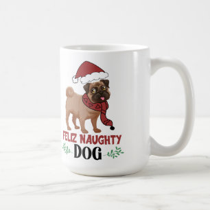 Caneca De Café Feliz Naughty Dog Natal