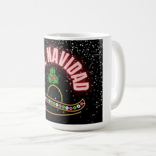 Caneca De Café Feliz Navidad Holiday Neon