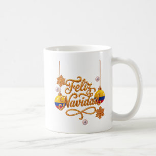 Caneca De Café Feliz Navidad Natal Colombiano em Ouro