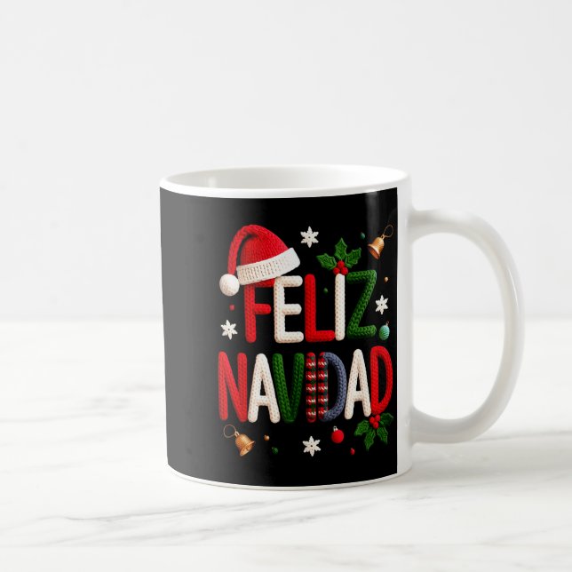 Caneca De Café Feliz Navidad Pajamas Spanish Mexican Christmas Bo (Direita)