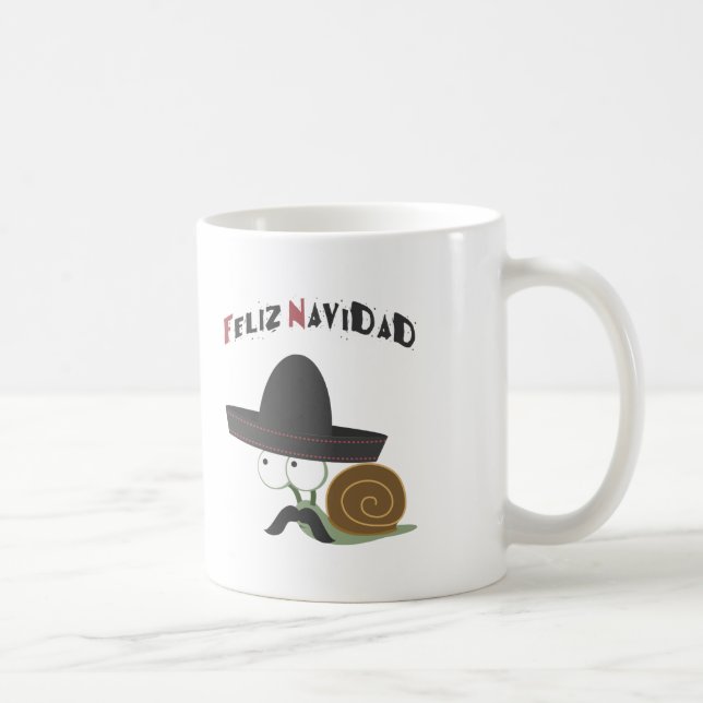 Caneca De Café Feliz Navidad Snail (Direita)