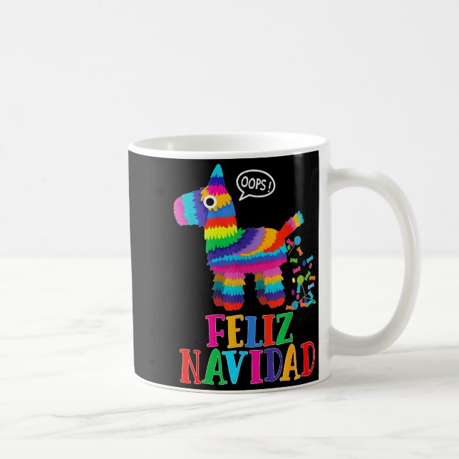 Caneca De Café Feliz Navidad Spanish Christmas Funny Mexican Nata (Direita)