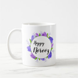 Caneca De Café Feliz Noroz Ano Novo Roxo Hyacinth Wreath