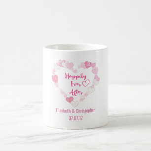Caneca De Café Feliz nunca após os corações cor-de-rosa Glitte