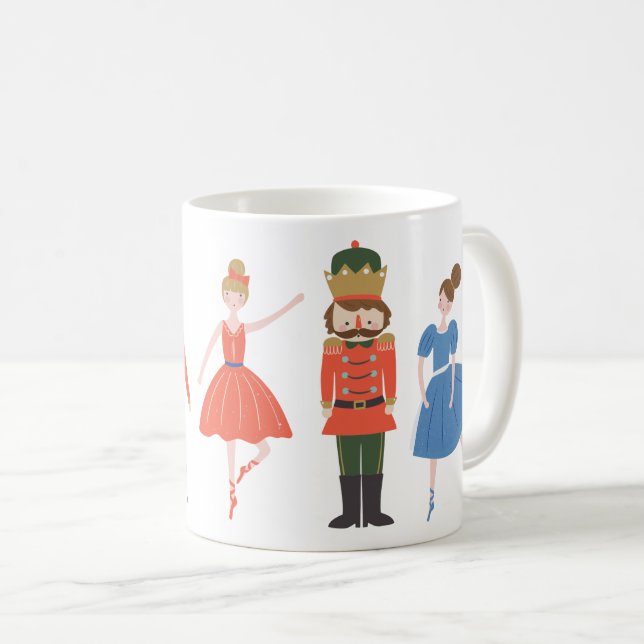 Caneca De Café Feliz Nutcracker Personalizado Natal (Frente Esquerda)