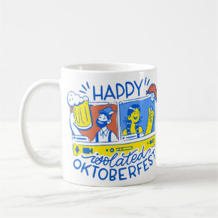 Caneca De Café feliz oktoberfest isolado coronavírus