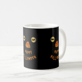 Caneca De Café Feliz Olhos Testemunhas De Halloween E Nariz De Ab