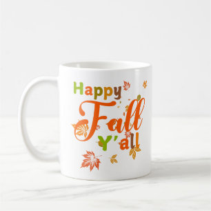 Caneca De Café Feliz outono Colorido Vocês todos com Folhas de ou