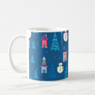 Caneca De Café Feliz Padrão de Natal