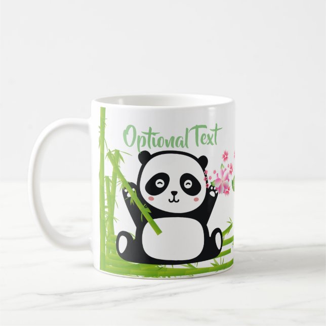 Caneca De Café Feliz Panda com Bamboo e Flor de Cereja (Esquerda)