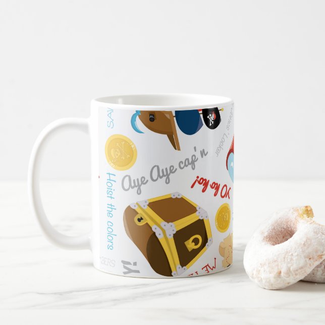 Caneca De Café Feliz Partido Pirata (Com Donut)