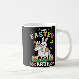Caneca De Café Feliz Páscoa Bruh Lindos Óculos de Coelho Unicórni