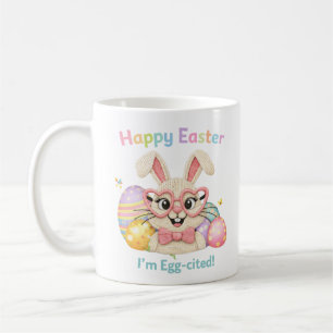 Caneca De Café Feliz Páscoa Estou Egg-citado Coelho 