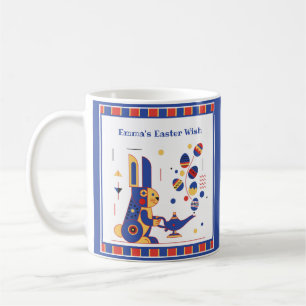 Caneca De Café Feliz Páscoa Fofa Personalizada adicione seu texto