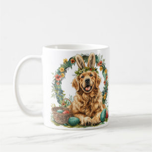 Caneca De Café Feliz Páscoa Golden Retriever Cachorro Orelhas de
