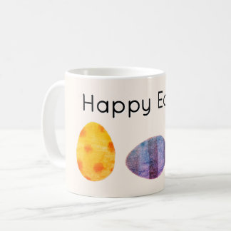 Caneca De Café Feliz Páscoa Ovos Pastéis Elegantes Creme Macio