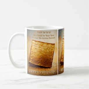 Caneca De Café Feliz Passover! Ouro Matzah