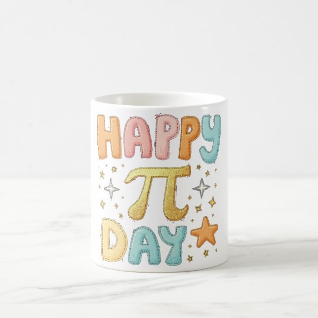 Caneca De Café Feliz Pi Day - Design de Pastel Bonito (Centro)