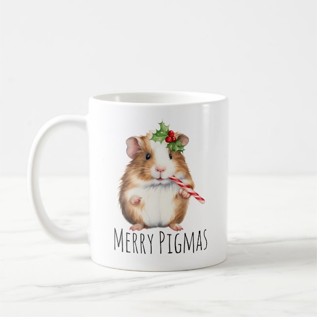 Caneca De Café Feliz Pigmas Natal Guiné Porco Café (Esquerda)