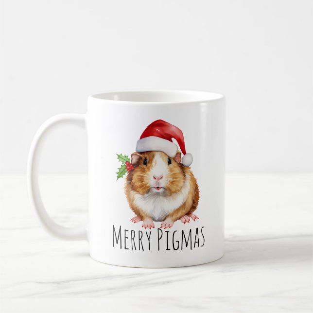 Caneca De Café Feliz Pigmas Natal Guiné Porco Café (Esquerda)