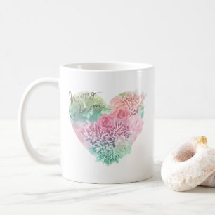 Caneca De Café Feliz por Ser Eu Coração Floral