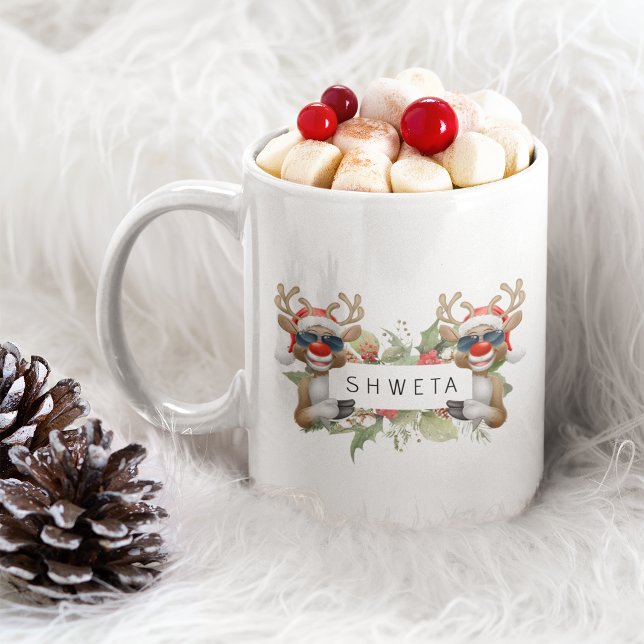 Caneca De Café Feliz presente personalizado de café de Natal Mug (Merry Christmas Coffee Mug Personalized Gift)