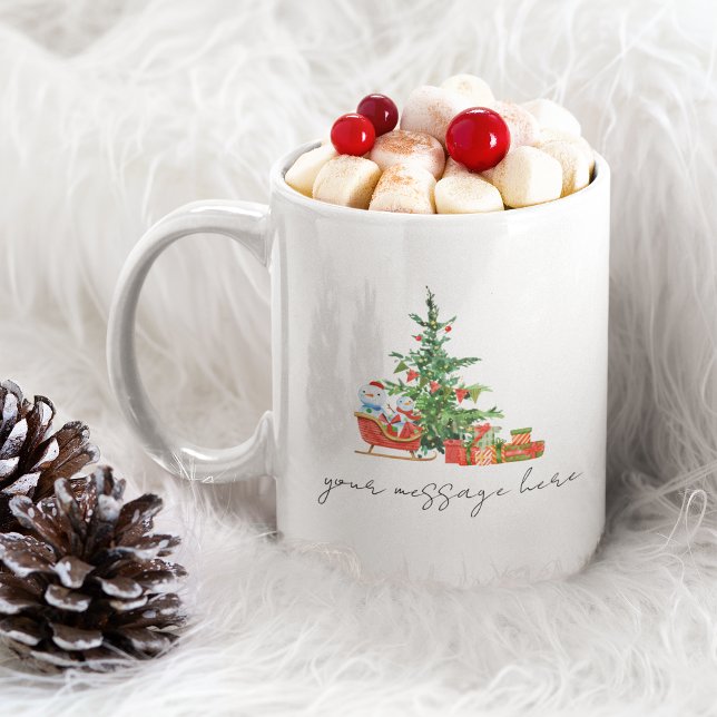 Caneca De Café Feliz presente personalizado de café de Natal Mug (Merry Christmas Coffee Mug Personalized Gift)