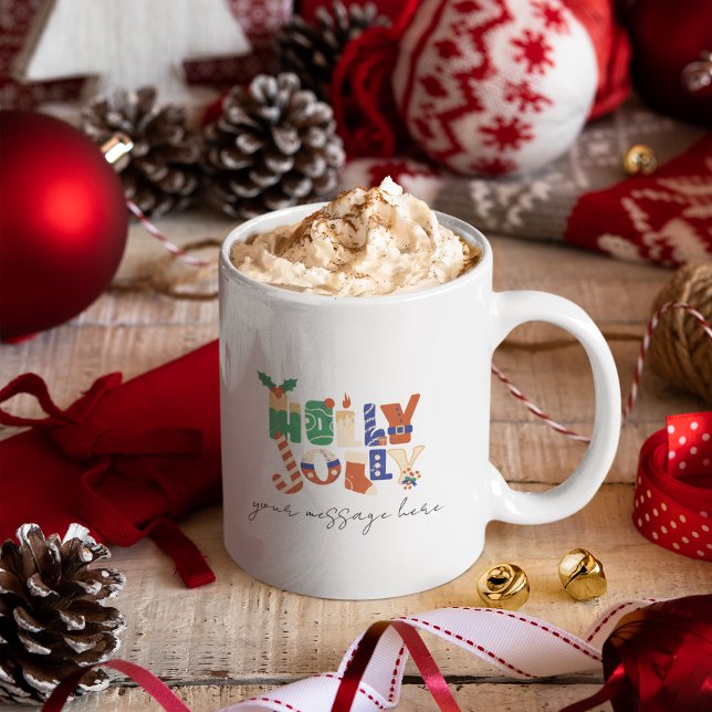 Caneca De Café Feliz presente personalizado de café de Natal Mug (Merry Christmas Coffee Mug Personalized Gift)