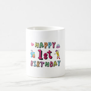 Caneca De Café Feliz primeiro aniversario para crianças de 1 ano