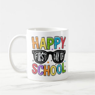 Caneca De Café 🌈 📚 Feliz Primeiro Dia da Escola