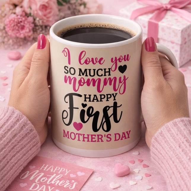 Caneca De Café Feliz Primeiro Dia das Mães  (Criador carregado)
