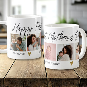 Caneca De Café Feliz Primeiro Dia das Mães Babá 5 Colagem de Foto