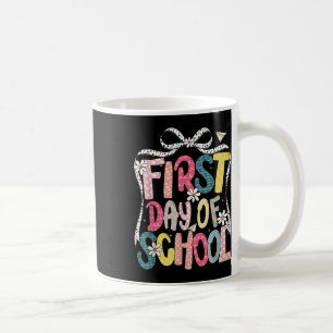 Caneca De Café Feliz Primeiro Dia de Volta às Aulas Laço Coquette