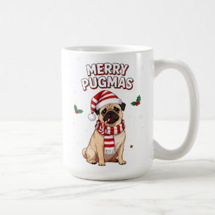 Caneca De Café Feliz Pugmas Fofa Pug Natal Amante de Cachorro
