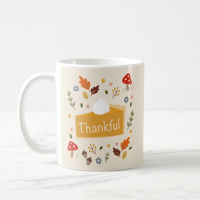 Caneca De Café Feliz Pupkin Pie Ação de Graças Gift Fall (Esquerda)