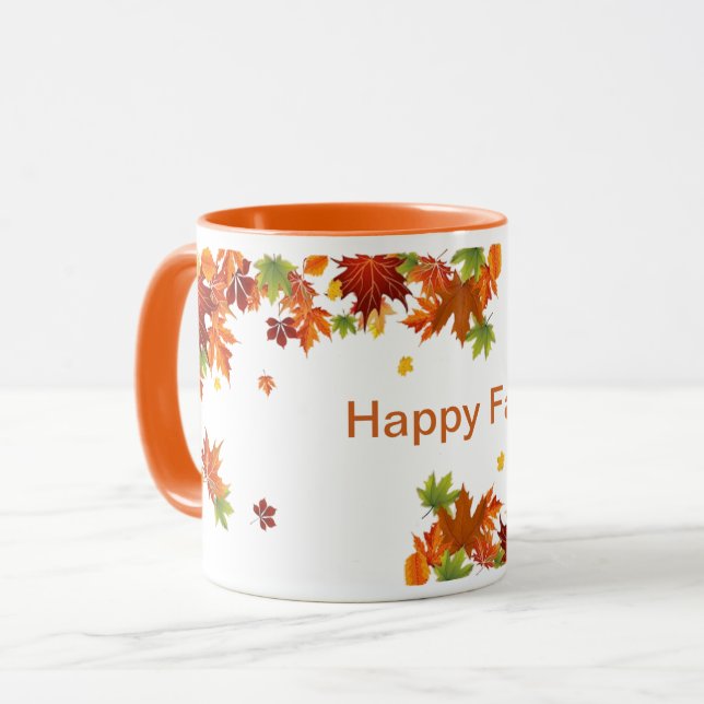 Caneca de café Feliz Queda (Frente Esquerda)
