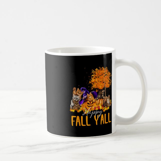 Caneca De Café Feliz Queda Vocês Todos Gatos Por Esquerda, Autumn (Direita)