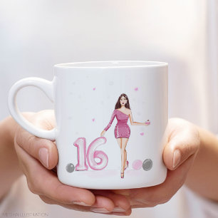 Caneca De Café Feliz querido dezesseis, décimo sexto aniversário