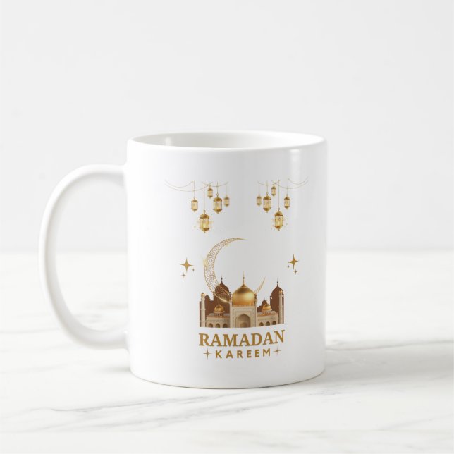 Caneca De Café Feliz Ramadan Kareem - Saudações Eid Mubarak (Esquerda)