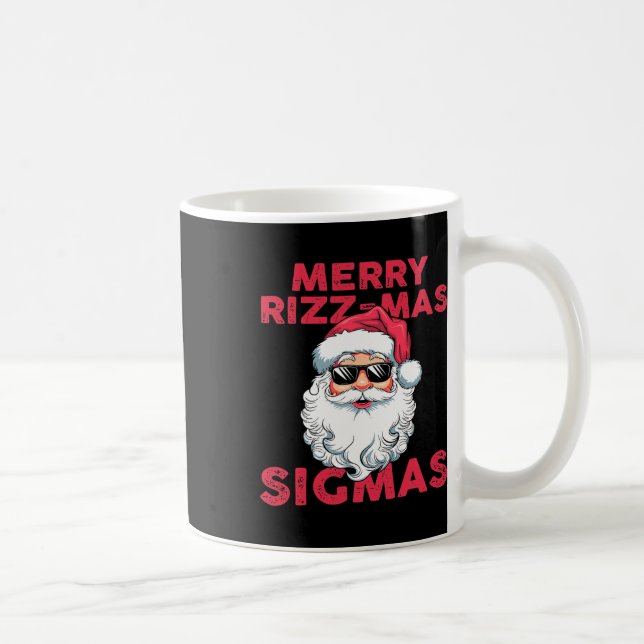 Caneca De Café Feliz Rizz Mas Sigmas Engraçado Papai Noel Natal (Direita)