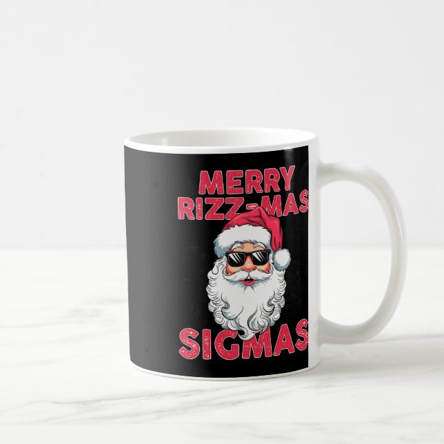 Caneca De Café Feliz Rizz Mas Sigmas Engraçado Papai Noel Natal (Direita)