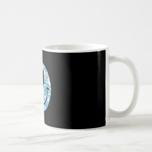 Caneca De Café Feliz rosto sorriso margarida retrô azul preppy ho
