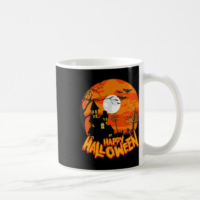 Caneca De Café Feliz Roupa de Halloween - Halloween (Direita)
